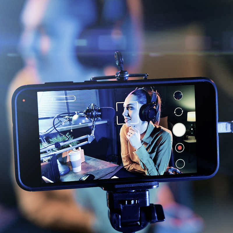 Woman recording video